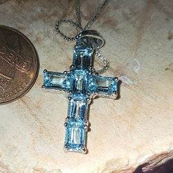 Sparkly skyblue SS cross
