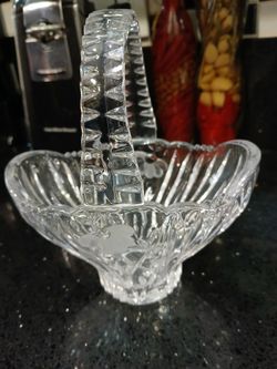 Princess House Vintage Crystal Basket Oblong