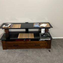 Glass and Wood TV Stand 