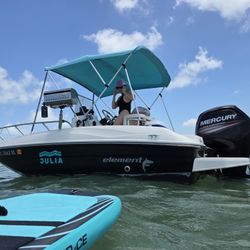 Bayliner 16-foot boat with a 2018 Mercury 150 engine. Trailer included