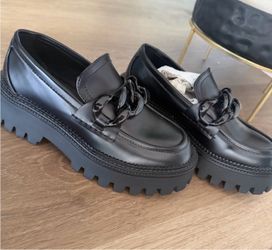 New Steve Madden Black Slip-On Loafers with Branded Insole