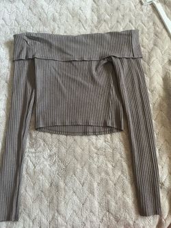 Wild fable brown off the shoulder shirt.