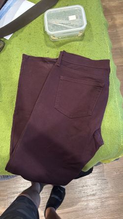 Mens maroon dark pants 33/32 stretch slim fit