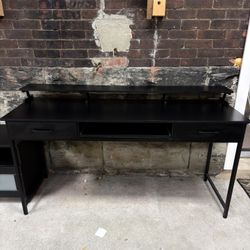 63” Black Wooden Desk 