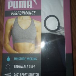 NWT Puma Women’s Seamless Sports Bra 2-Pack Black/White XL Removable Cups