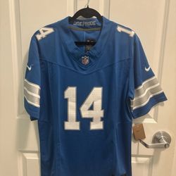 Nike Amon Ra St Brown Detroit Lions NFL Football Jersey #14 Blue Adult Small