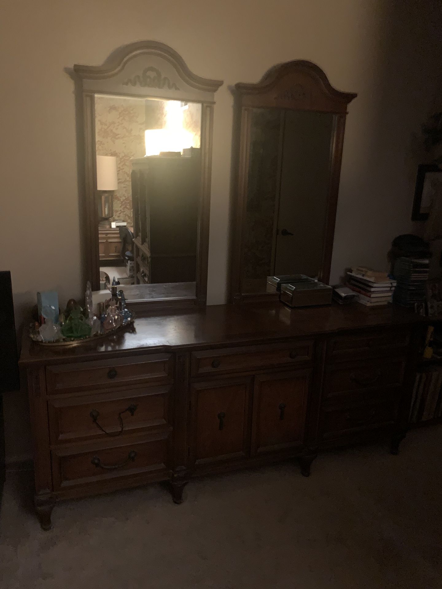 Long Dresser with Two Mirrors