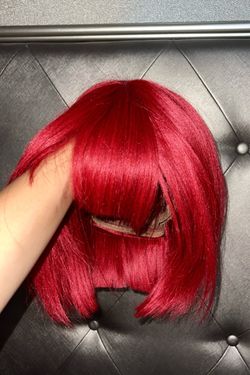 Red Bob Wig with Bangs