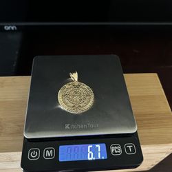14k Gold Aztec Pendant