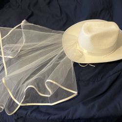 Bridal Cowboy Hat Veil