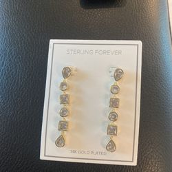 Sterling Silver Gold Plated Earrings 