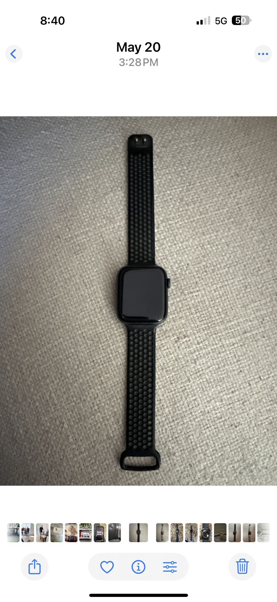 Black Silicone iPhone Watch