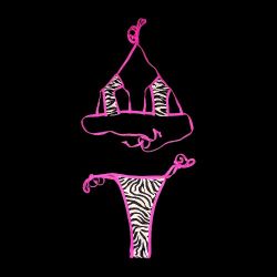 New Zebra Design 2-piece Thong Bikini Swimsuit Set 