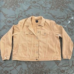 GAP Y2K Retro Tan Light Brown Jean Denim Jacket Women Size XXL