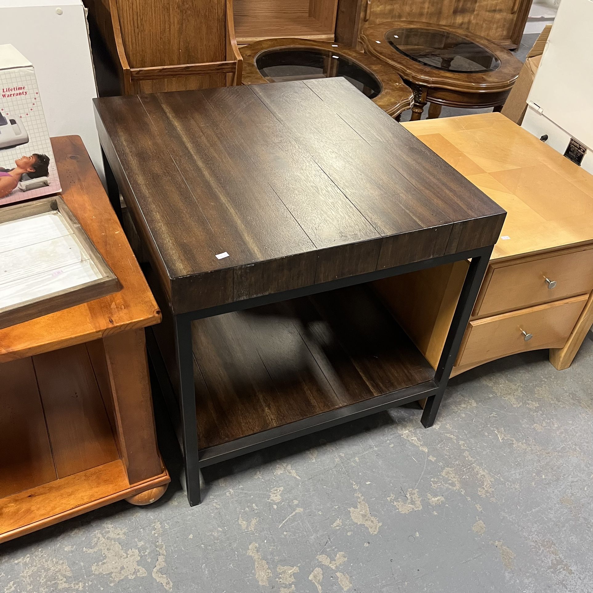 Large Dark Brown And Black Side Table (in Store))
