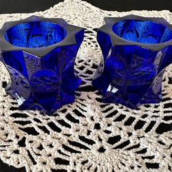 Cobalt Blue Glass Votive Candle Holders