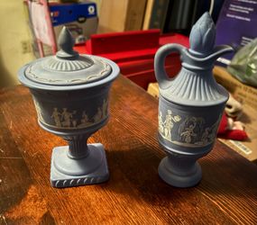 Vintage Avon “Avonshire” Blue Decanters