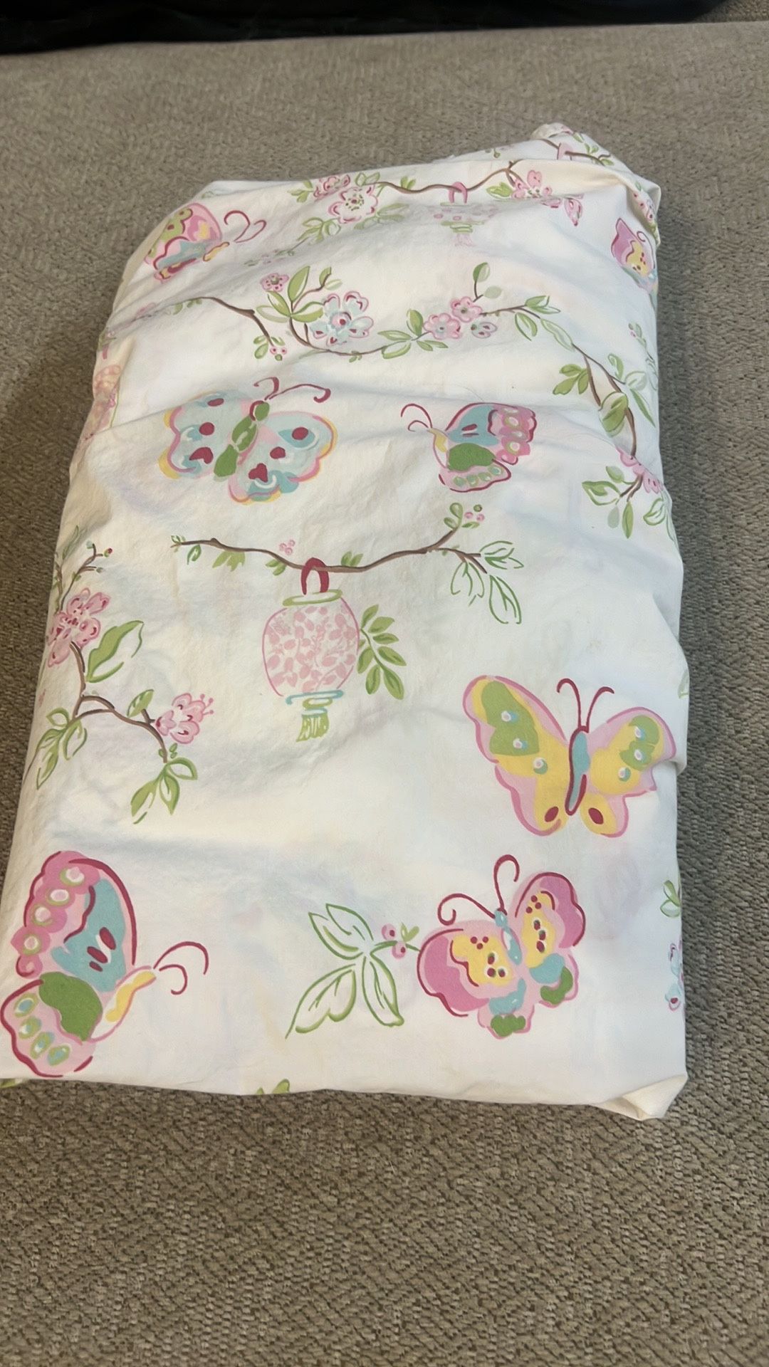 Pottery Barn Kids Leela Butterfly Cherry Blossom Queen top sheet No pillow case TOP sheet Only Pottery Barn Kids Butterfly Cherry Blossom Queen top
