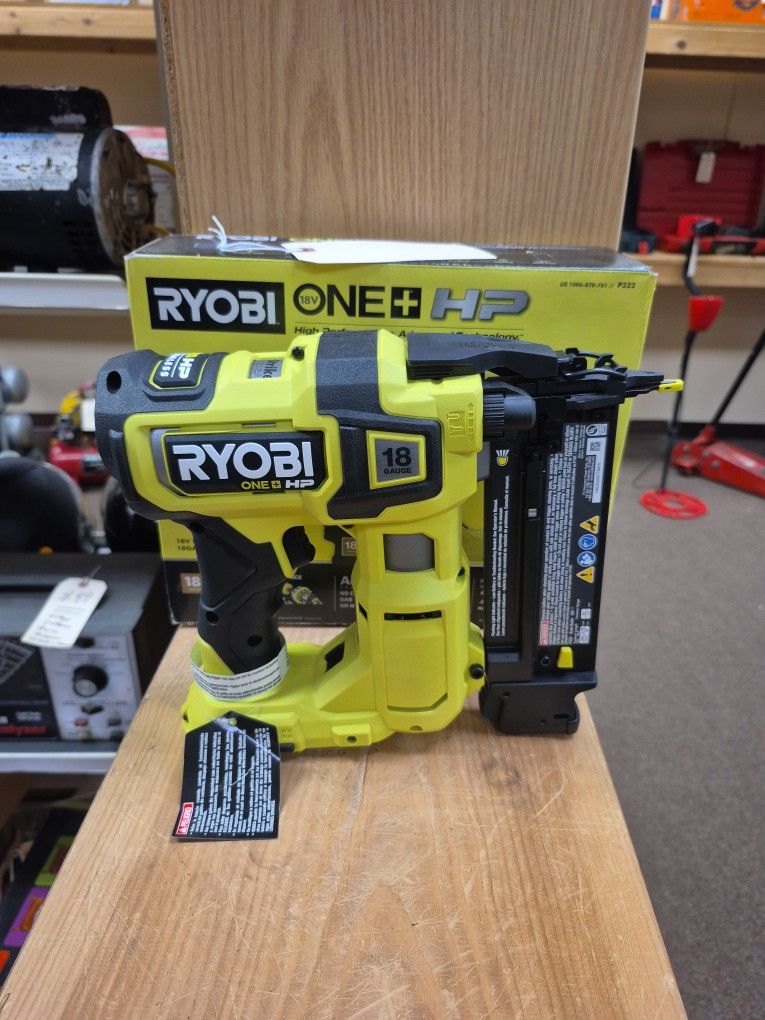 NEW Out Of Box Ryobi P322 18V Brushless 18GA Brad Nailer Tool Only