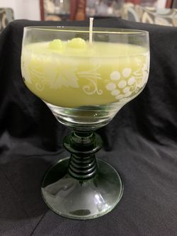 Vintage Wine Glass Candle 