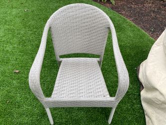 Rattan chairs for yard, fire pit, or picnic table.