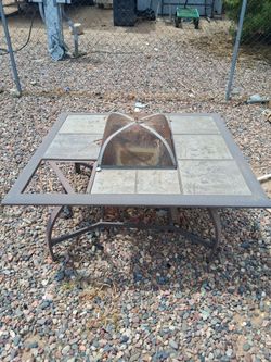 Outdoor fireplace table