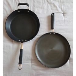 Circulon Hi-Low System Non-Stick Griddle & Skillet Sauté 12" Fry Pan Set