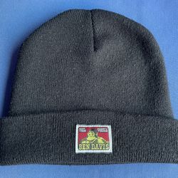 Men’s Ben Davis Black Beanie Cap Knit Hat Work Or Street Wear Accessory