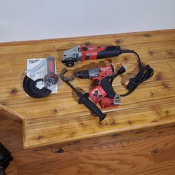 Milwaukee Corded Electric 13amp 4 1/2" Grinder, M18 'Fuel' 1/2" Hammer Drill