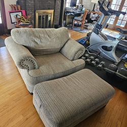Oversized Sofa Chair W/ Ottoman 