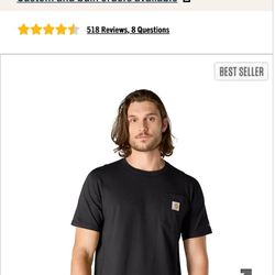 Carhartt T-Shirt With Pocket Black Color Size L ONLY!
