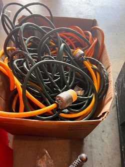 Box of electrical cords, $30