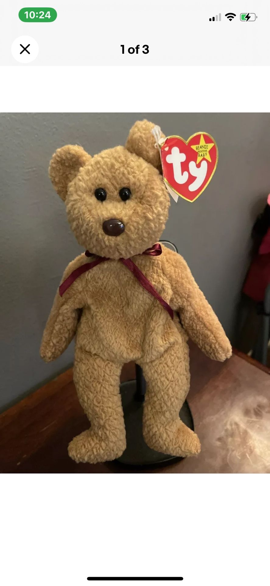 Rare Retired Curly Beanie Baby Tag Errors