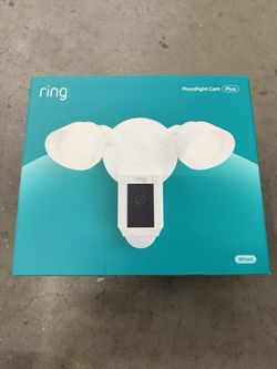 Ring Floodlight Cam Wired Plus (newest model), Outdoor home or business security with motion-activated 1080p HD video and floodlights, White