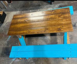Custom made wood kids picnic tables and chairs
