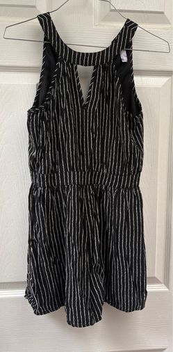 Alya Black and White Cut Out Striped Romper XS
