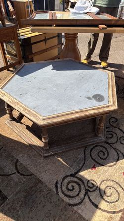 Heavy slate stone table.
