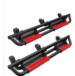 OEdRo 6 Inch Running Boards Compatible With 2018-2026 Jeep Wrangler JL Unlimited 4 Door, Bolt-On Drop Side Steps Rails, Powder Coated Black And High G