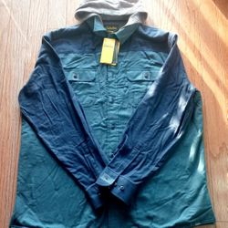 NEW Cabelas Men's Bearing  Fleece-Lined Shirt Jacket With Hood size XL Extra Large Hoodie Sweatshirt Top