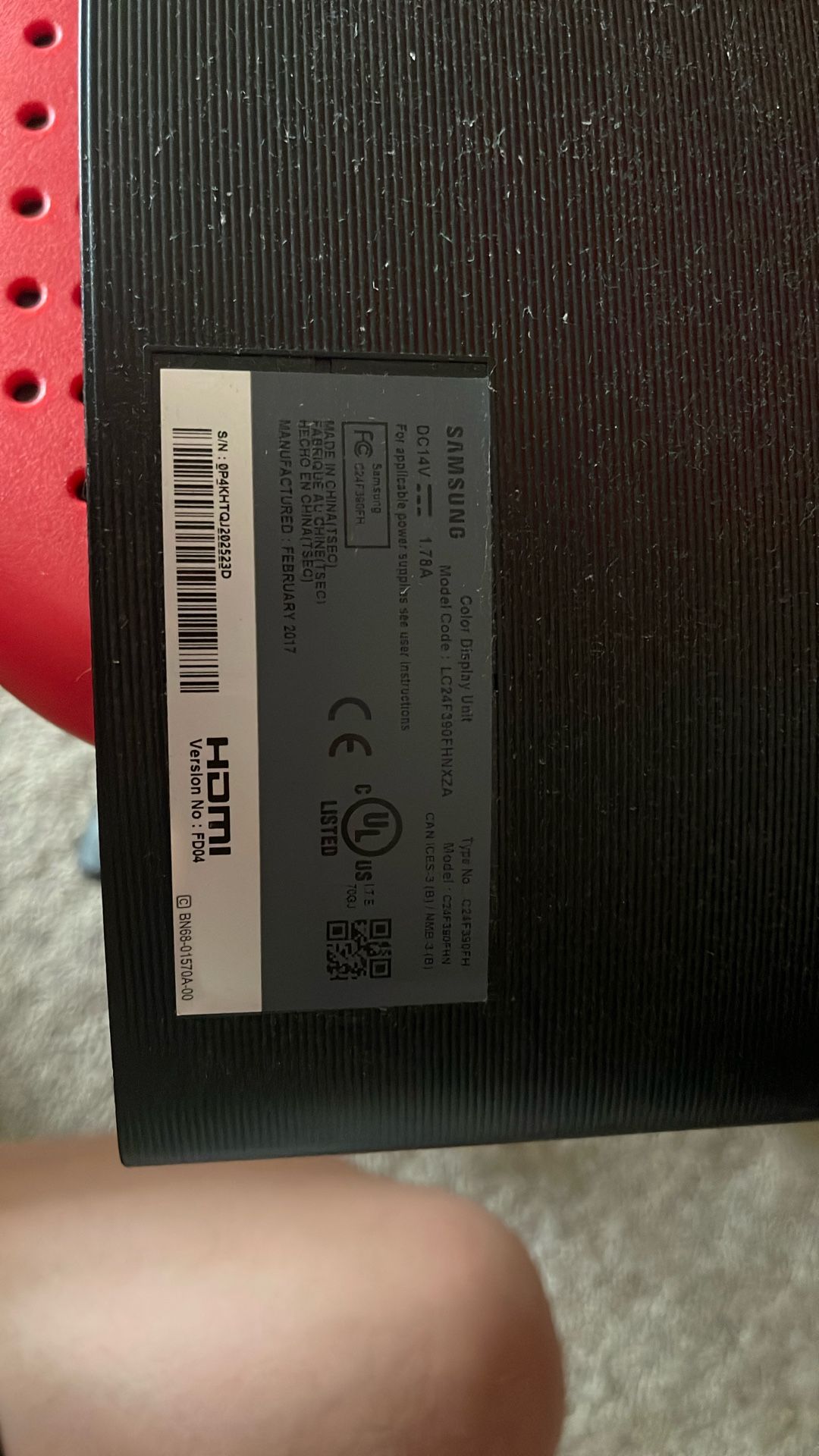 24" CF390 Curved LED Monitor Samsung