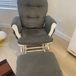 White And Grey Rocking Chair 