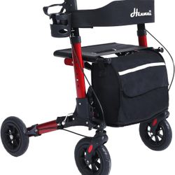 Rollator Walker for Seniors and Adults, All Terrain Walker with seat, Lightweight Foldable Aluminum Rolling Walkers.