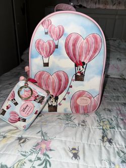 Mickey Mouse & Minnie Mouse Heart Balloon Backpack