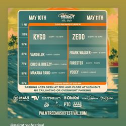 2 Palm tree Music Festival Tickets Kygo Zedd - 2 Day Pass 