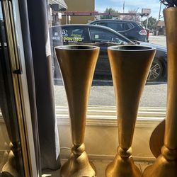 Large gold vases