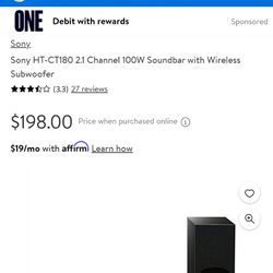 Sony CT180  SOUNDBAR + SUBWOOFER