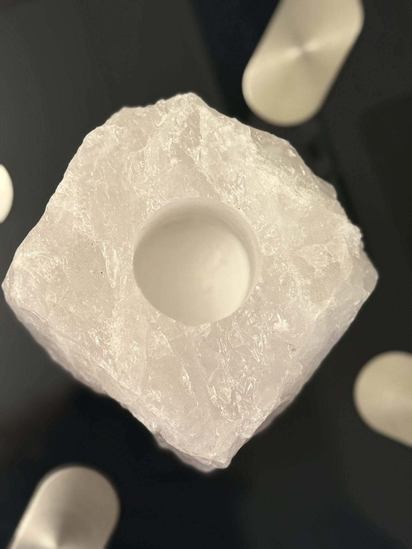 Rose Quartz Candle Holder Qty 1