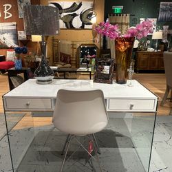 White Hi Gloss Desk / White Desk / 48” Desk/ Writing Desk / Modern Desk