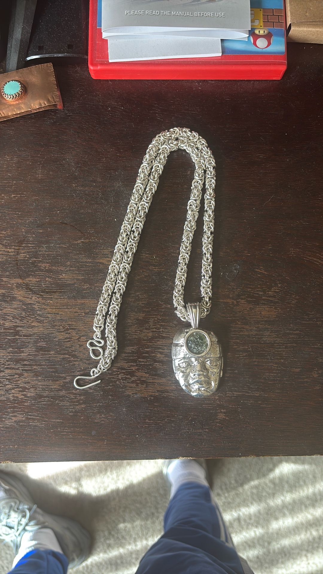 .999 Silver Byzantine with Olmec Moldavite