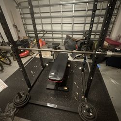 Gym Set With Benches/ Dumbbells